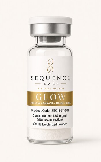 GLOW blend research vial — BPC-157 + GHK-Cu + TB-500