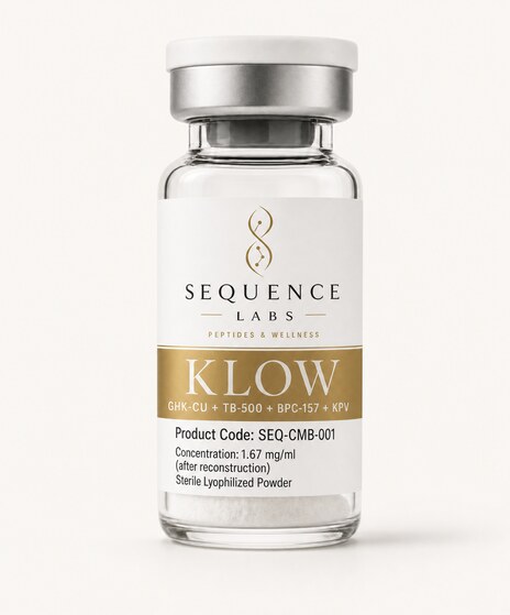 KLOW combo research vial — GHK-Cu + TB-500 + BPC-157 + KPV